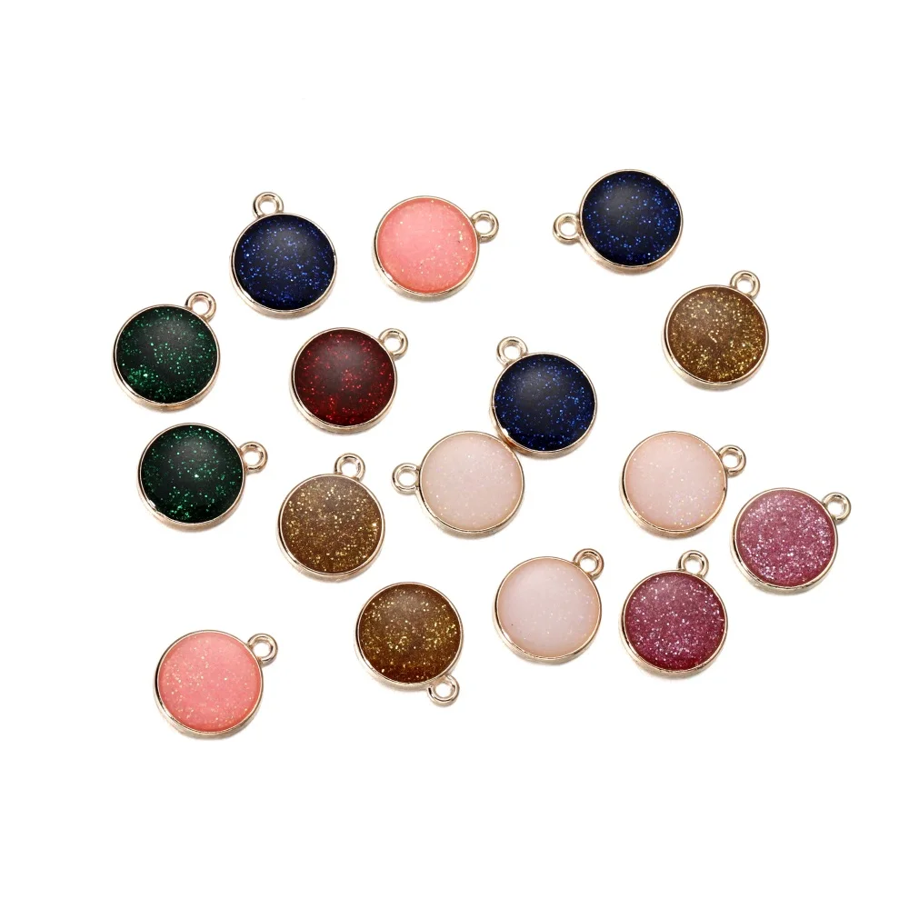 10pcs/bag Mixed Shape Charms Pendants Enamel Metal Necklace Bracelet Charm Connector For DIY Jewelry Making Supplies Accessories