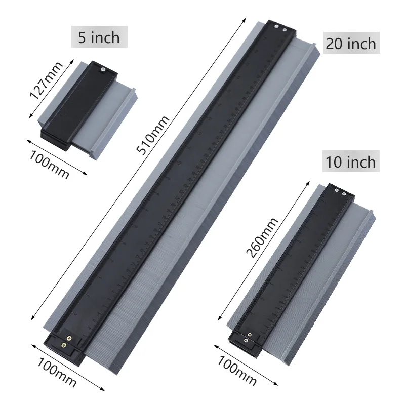 Contorno Calibro di Plastica Profilo Profilo Duplicatore Per La Copia di Forme Piastrelle Laminato Piastrelle Profilo di Misura Righello Strumento di Marcatura