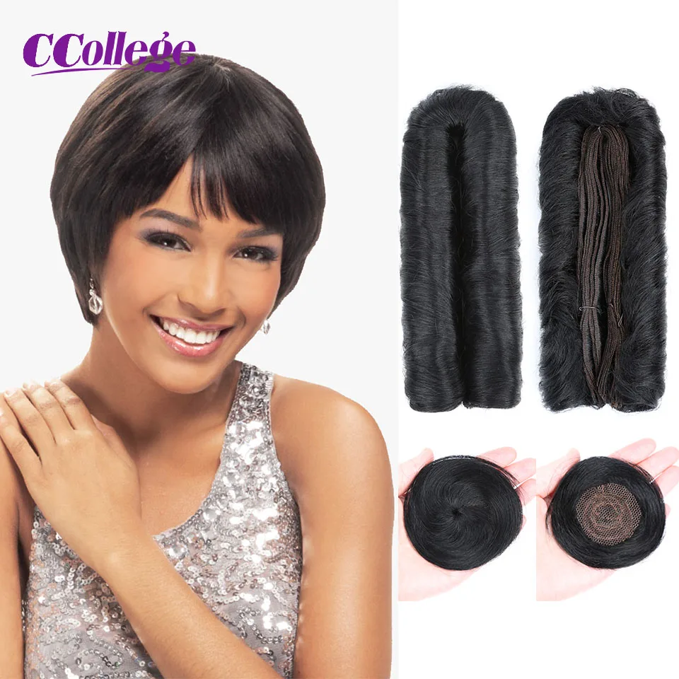 Brasileiro Pixie Corte Pacotes de Cabelo Humano, Onda Natural, Extensões De Tecer, Barato, Curto, 28Pcs