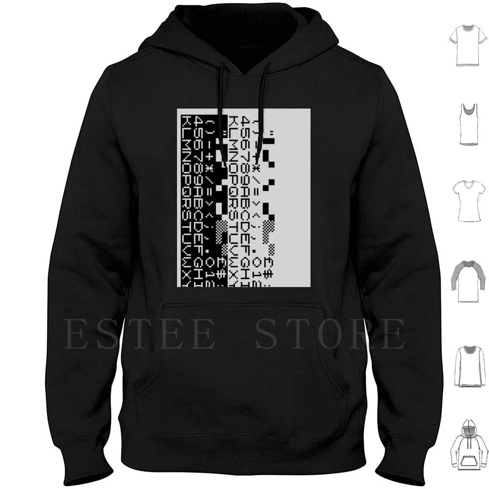 Zx Font Hoodies Long Sleeve Computer Zx80 Zx81 Zx Spectrum Clive Amstrad Kempston Micro Microcmputer 1k 16k 48k 128k