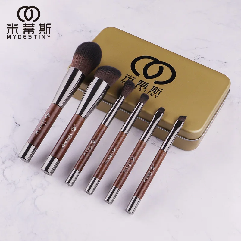 MyDestiny Make Up Brushes-Small magnet Series Cosmetic Brush Travelling set-6Pcs Synthetic Hair Portable Beginner Makeup Brushes