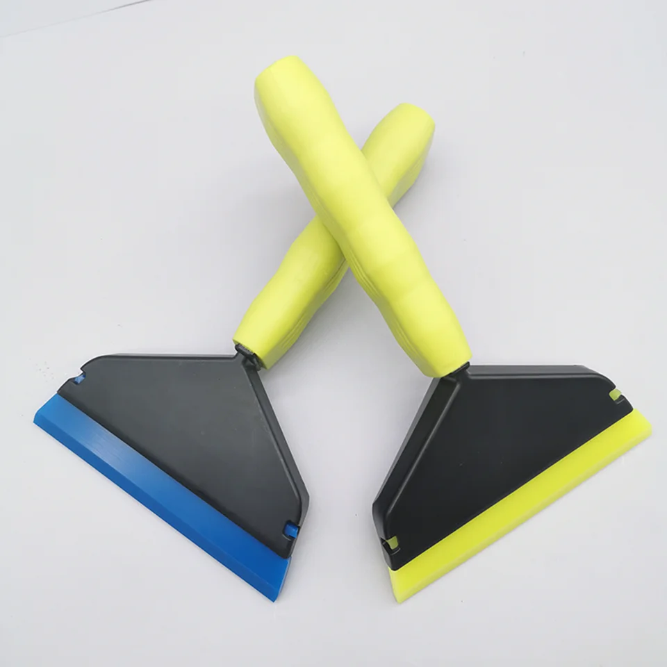 Window Tinting Vinyl Wrap Fitting Tool Similar Go Doctor Rubber Handled Grip Squeegee With Yellow/Blue Blade k130