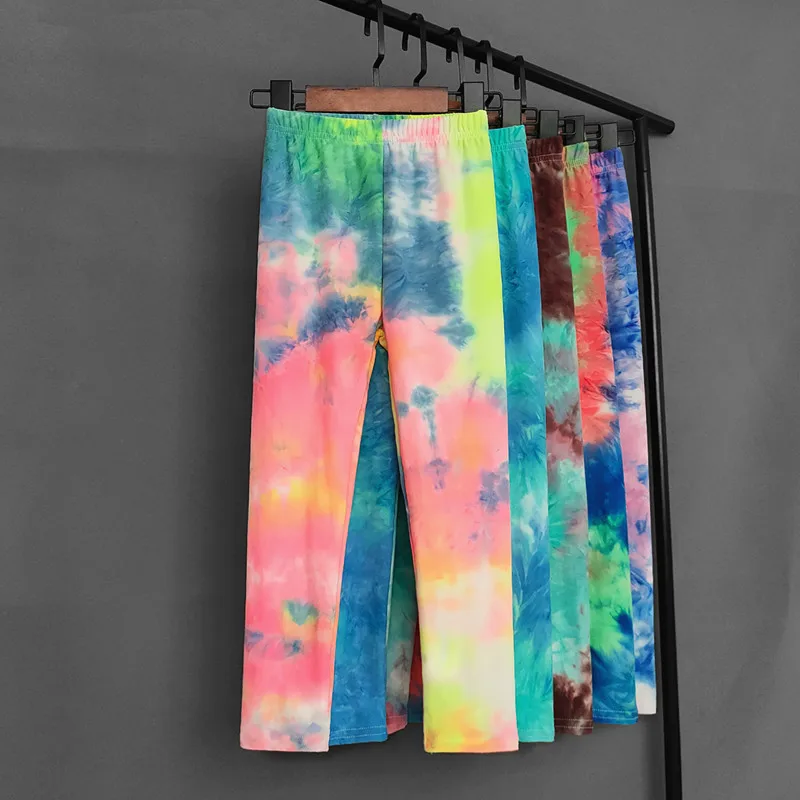 Children's Girls Leggings Spring Summer Graffiti Colorful Printed Kids Pants Cotton Toddler Legging