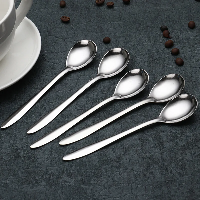 Stainless Steel Spoon Restaurant Canteen Hotel Rice Coffee Stirring Small Spoon Tableware 13.7*3cm