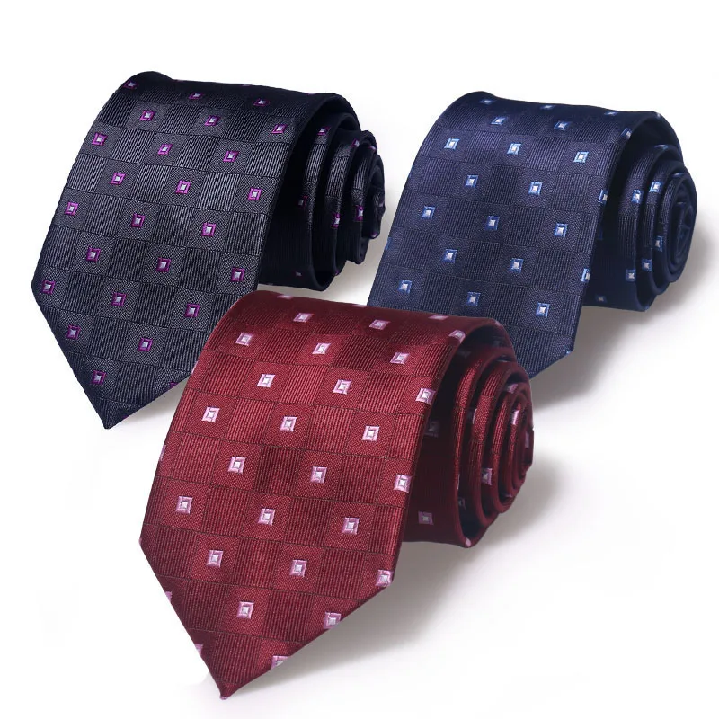 Necktie Men\'s Suit British Style Dress Shirt ClassicTie Dot Stripe Grid Shape Retro Polyester Formal Men Neck Tie Accessories