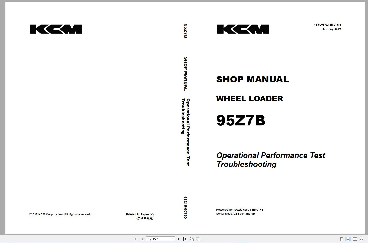 For Kawasaki KCM Wheel Loader 18.5GB PDF 2021 Service , Parts and Operation & Maintenance Manual