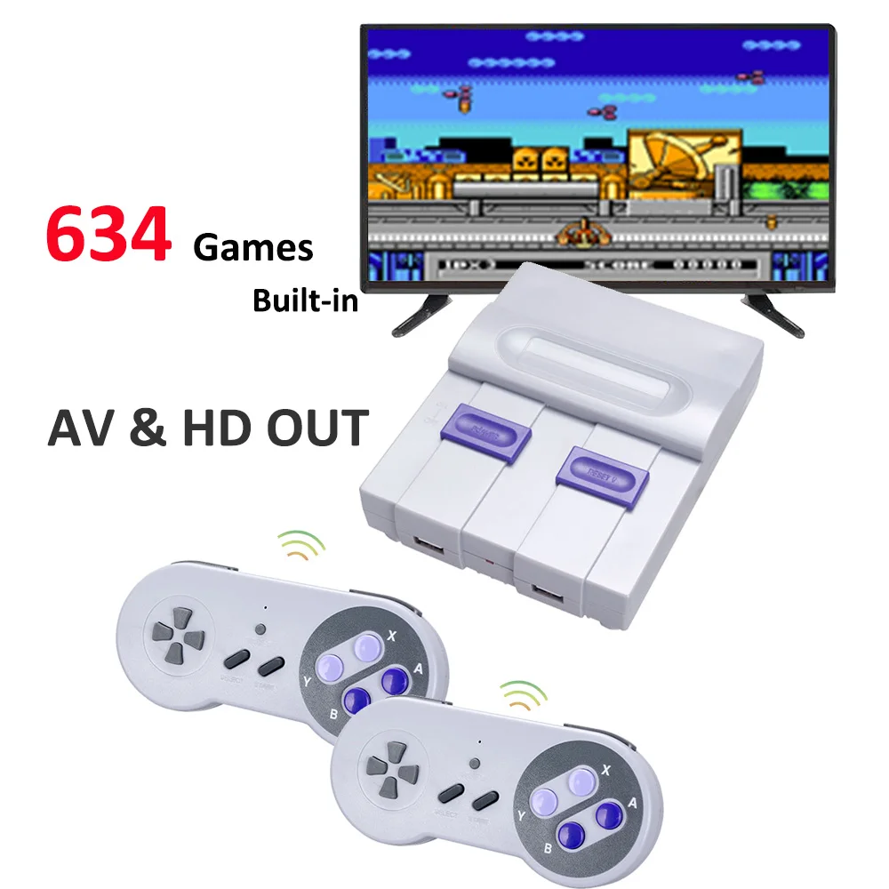 

Retro Game Console 8 Bit TV Consolas De Videojuegos With 634 Classic Games HD Out Mini Gaming Consola With Wireless Controller