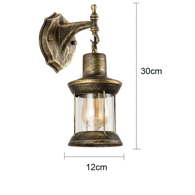 Bar Cafe Vintage Glass Wall Light Antique Lantern Clothing Store Restaurant Aisle Industrial Lamp Chinese Lamp Retro Wall Lamp