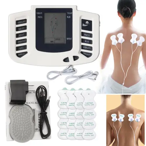 Masajeador de pulso de acupuntura Tens EMS, electroestimulación, Estimulador muscular eléctrico, electroestimulador, máquina de fisioterapia, 16 almohadillas