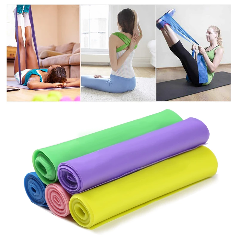 Lezyan Yoga Pilates Stretch Resistance Fitness Band Training Elastic Exercise Fitness Rubber 200*15cm natural rubber Gym