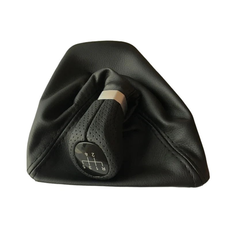 Auto-Schaltknauf, 5 Geschwindigkeiten, 6 Geschwindigkeiten, passend für BMW E90 E91 E92 LHD, manuelles Getriebe, Griffhebel, mit PU-Leder-Stiefel – Detail 3