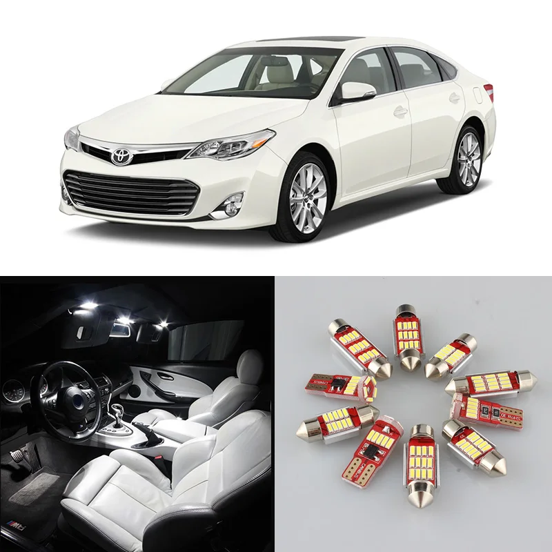 

White Car Bulbs LED Interior Light Kit For 2005 2006 2007-2011 2012 2013 2014 2015 2016 2017 Toyota Avalon Map Dome License Lamp