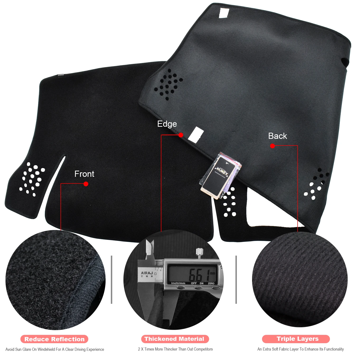 Dash Cover Mat Dashmat Dashboard Cover Carpet For Ford Ranger Wildtrak Raptor T6 2016 2017 2018 2019 2020