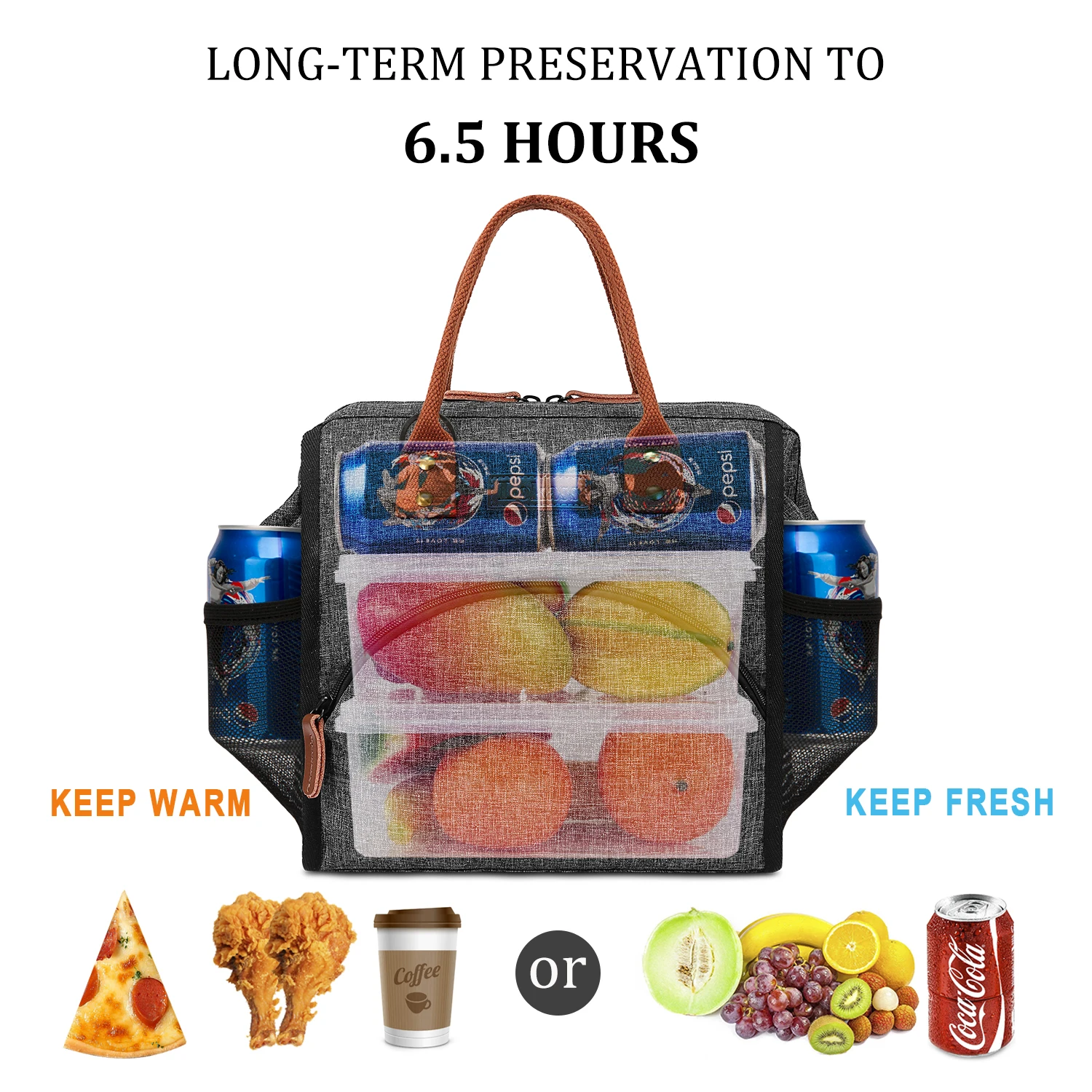 LOKASS Thermal Food Bag Carrier Lunch Bag Thermal Food Insulated Bag Kids Women Men Casual Cooler Thermo Picnic Bag