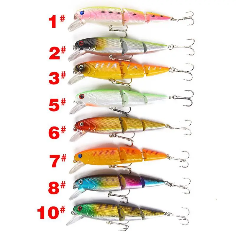 1 Pcs Minnow Fishing Lure 115mm 15g Multi Jointed Sections Crank Bait Artificial Hard Bait Bass Trolling Pike Carp Fishing Tools