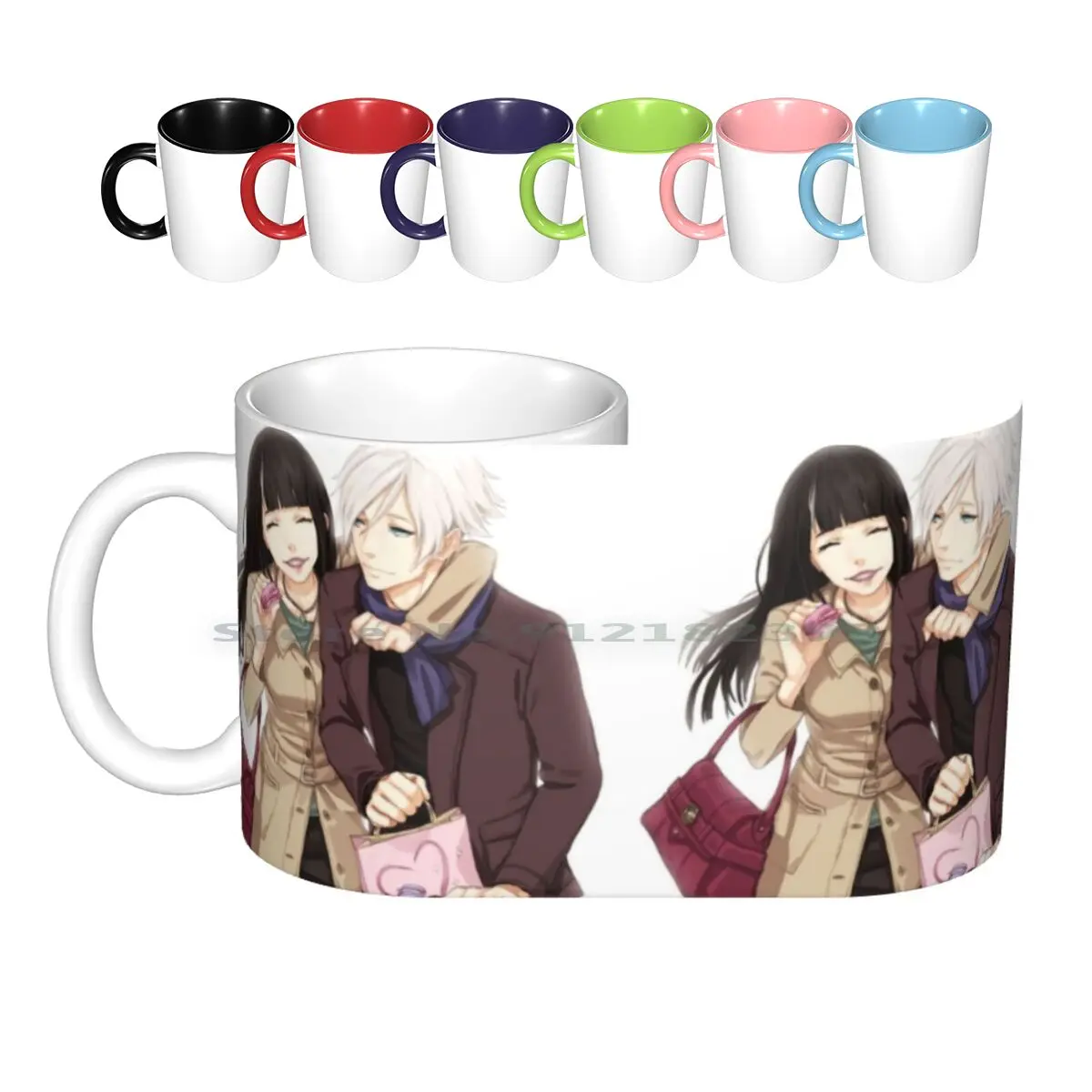 Date Ceramic Mugs Coffee Cups Milk Tea Mug Death Parade Decim Chiyuki Date Couple Anime Nipuni Creative Trending Vintage Gift