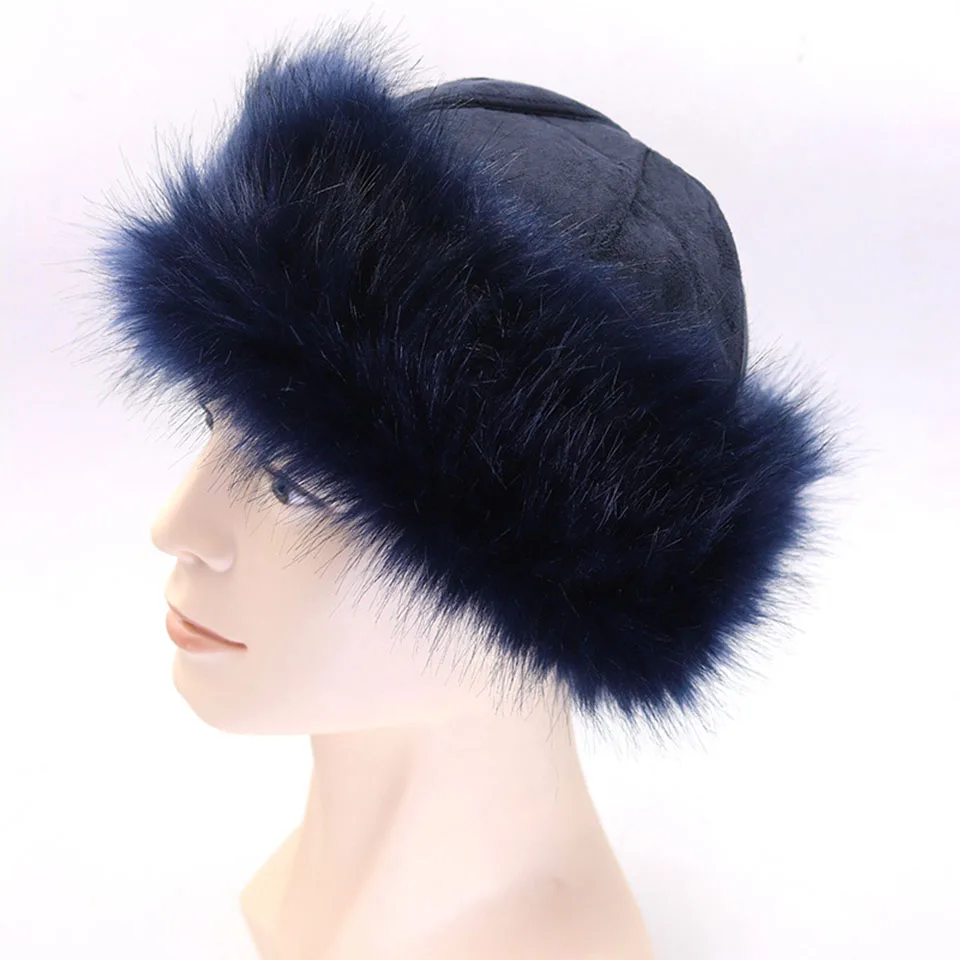 2024 Winter lmitation Fur Thickened Hat warm Hat, Breathable Comfortable Outdoor Travel Brimless women Hat