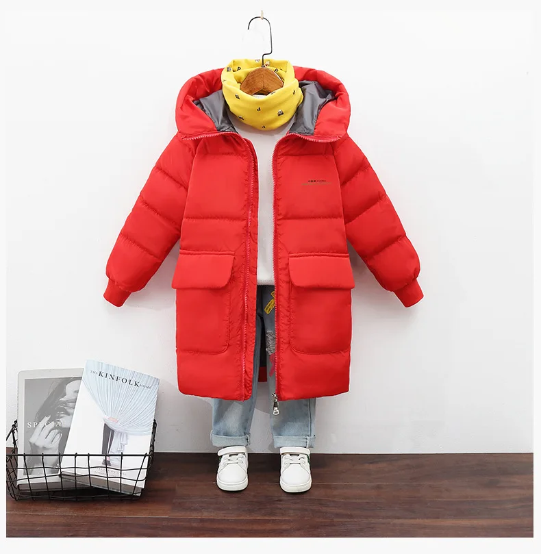 Winter 0-30 degrees thick warm hooded jacket 2-10year old boys girls windproof coat extended 2022 fashion casual children\'s wear