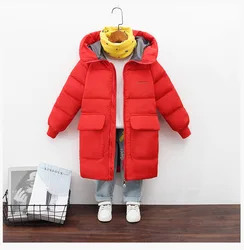 Winter 0-30 degrees thick warm hooded jacket 2-10year old boys girls windproof coat extended 2022 fashion casual children's wear