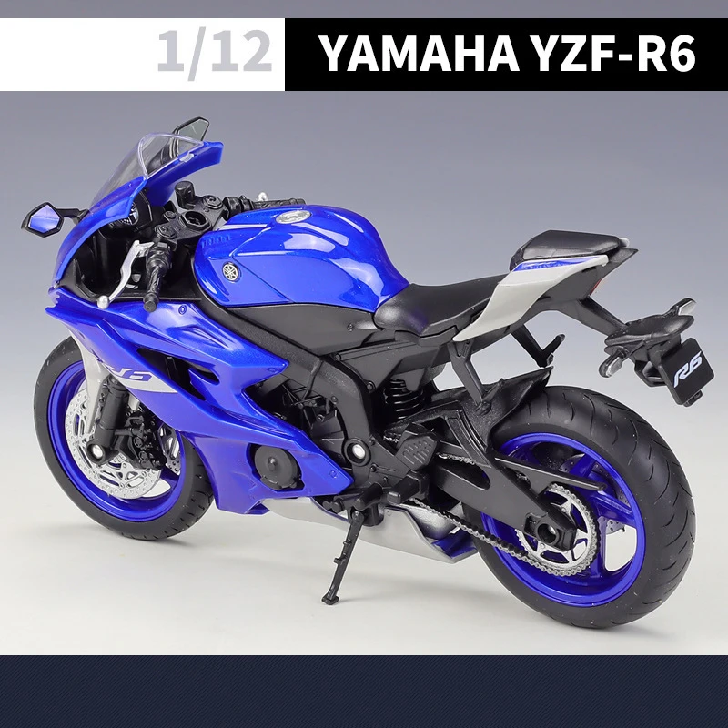 WELLY 1:12 Yamaha YZF-R6 Die Cast Alloy Toy Motorbike Motorcycle Racing Car Models Cars Toys For Children Collectible Gift