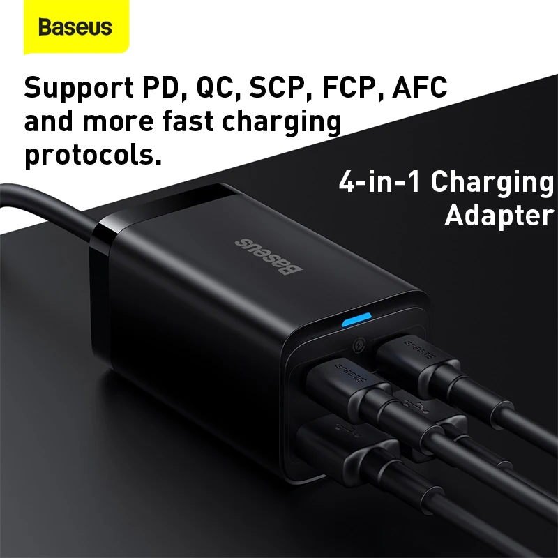 Baseus PD 65W GaN Charger Quick Charge 4.0 3.0 USB Type C Charger for iPhone 13 Pro Max Xiaomi Fast Charging For Macbook Laptop