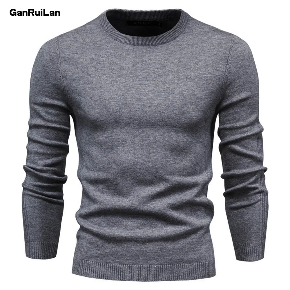 

2022 New Winter Thickness Pullover Men O-neck Solid Color Long Sleeve Warm Slim Sweaters Men's Sweater Pull Male Clothing B0950