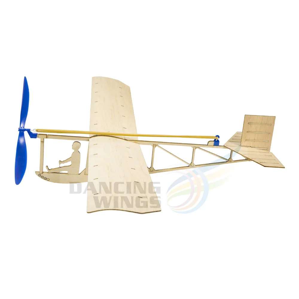 1920s Rubber Powered Glider Airplane Model for Kids Children DIY Wood Toy Plane