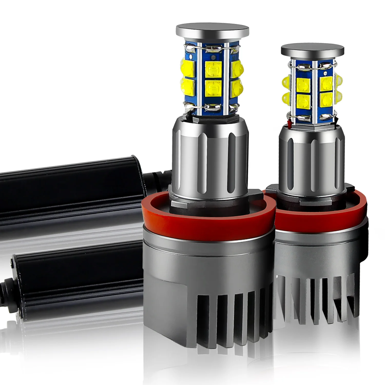 Lampadine LED Angel Eyes 120W 6000K Per BMW – 2 Pezzi, Luce Bianca, 2200-2800LM, Custodia Alluminio, Per E81/E90/E60/X5/X6/Z4