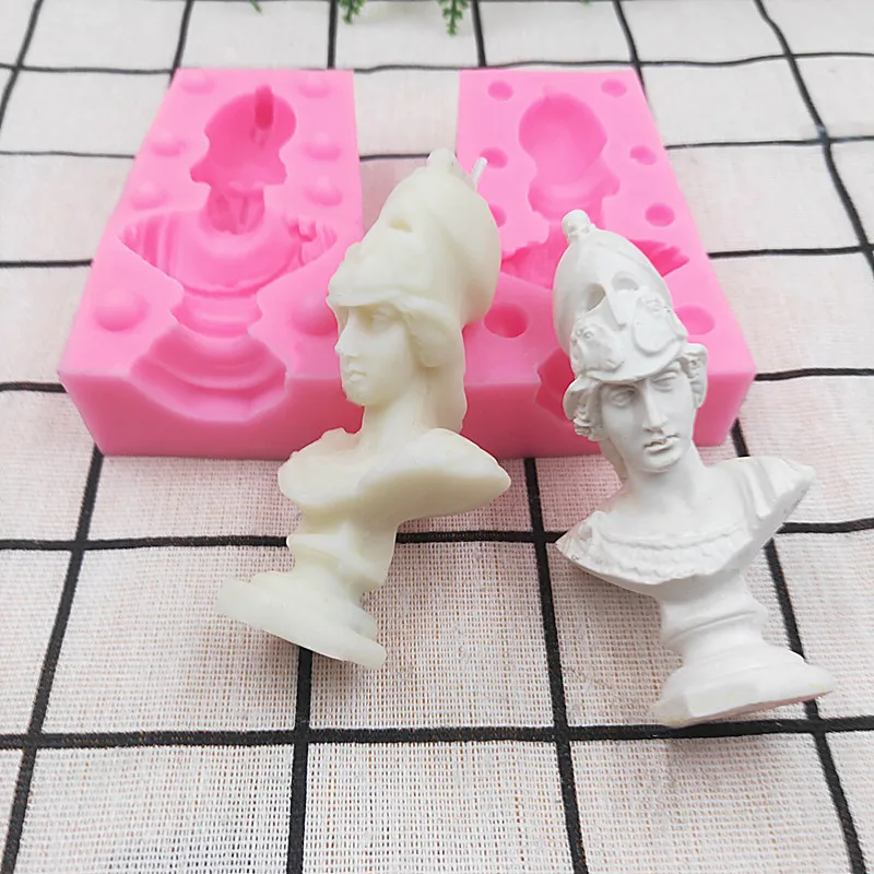 DIY handmade Greek goddess Candle mold goddess of war Athena handmade scented silicone mold human figure Concrete Silicone Mold