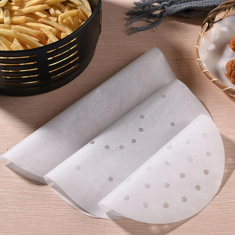 100 sztuk/zestaw 20cm airfrytownica akcesoria beztłuszczowa frytownica papier papierowy Bun ciasto spodek non-stick gotowanie na parze pieczenie Pad