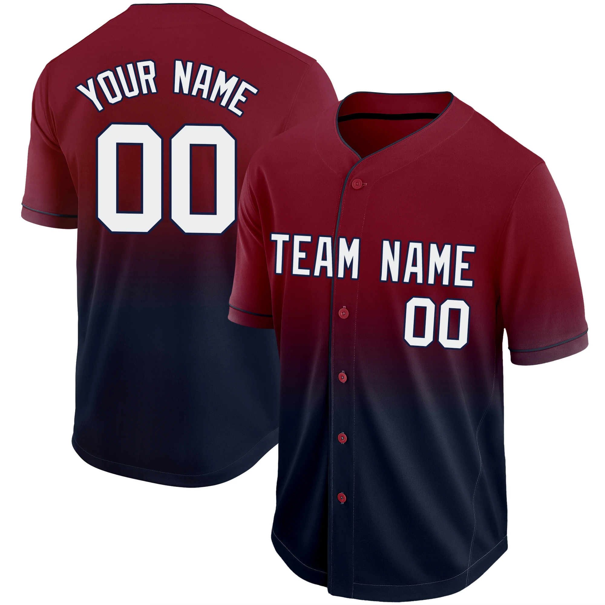 Personalized Custom Baseball Jersey Classic Gradient Baseball Shirt Club League Training Softball Uniform Parent-Child Sports