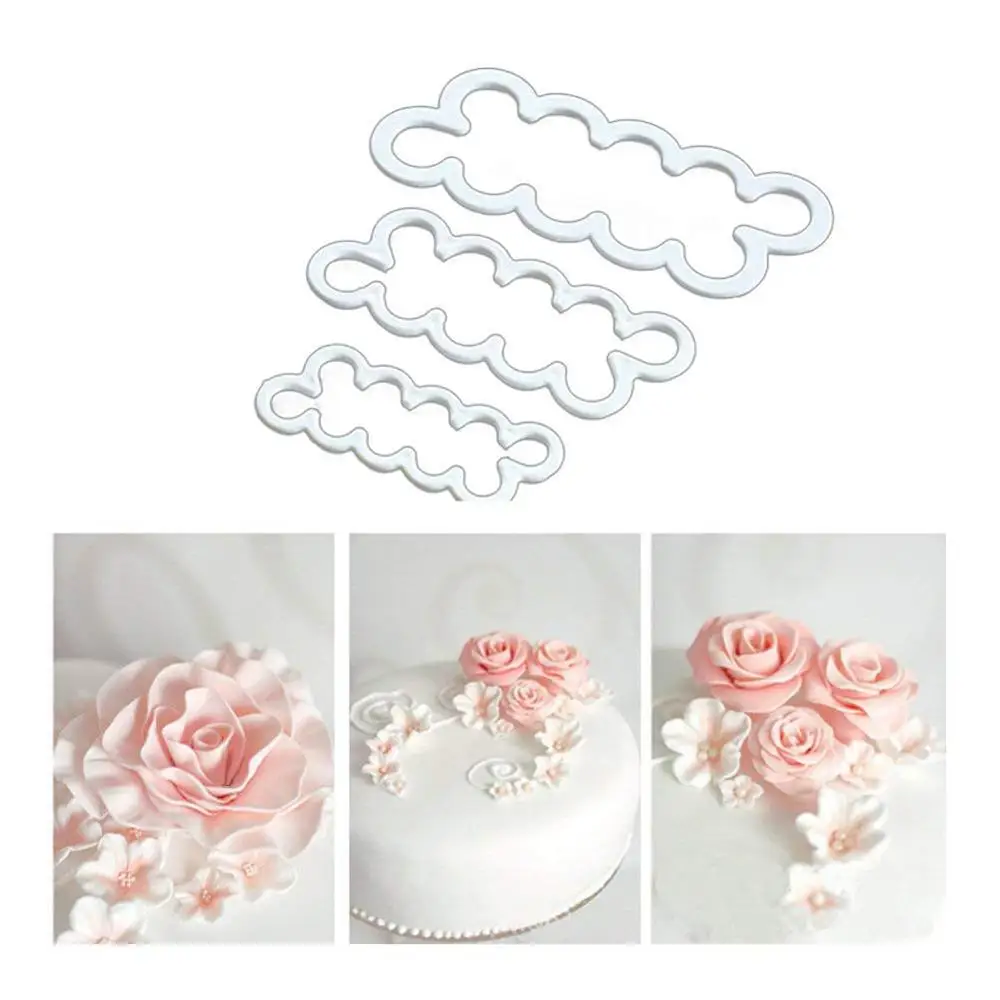 9pcs/pack 3D Petal Cake Cutter Flower Fondant Icing Tool Molding Roses Carnations Peony Shape Decorating Mould DIY Baking