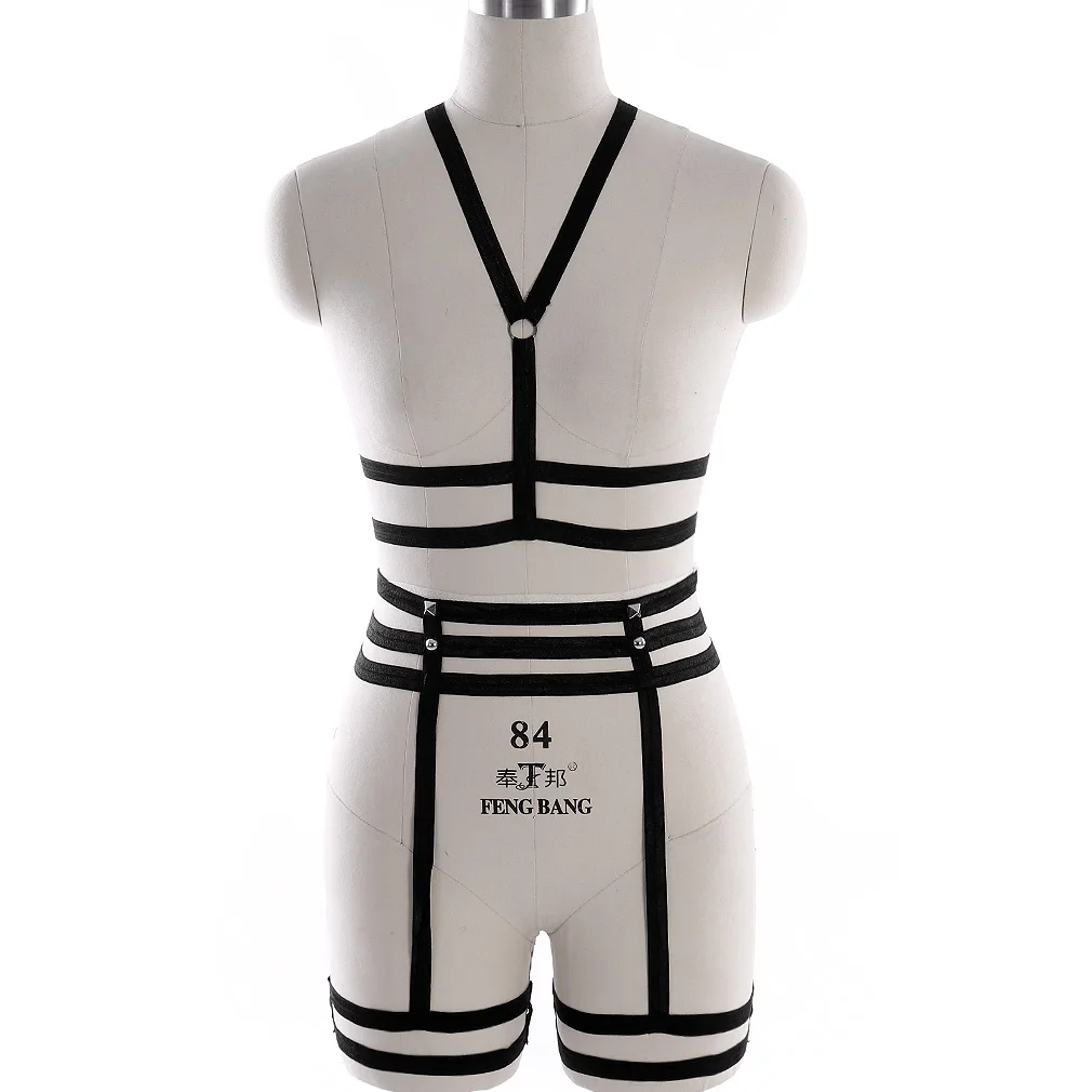 

Harajuku Harness Top Bondage Sexy Lingerie Fetish Harness Cage Bra Full Body Harness For Women Erotic Lingerie Stockings Belt