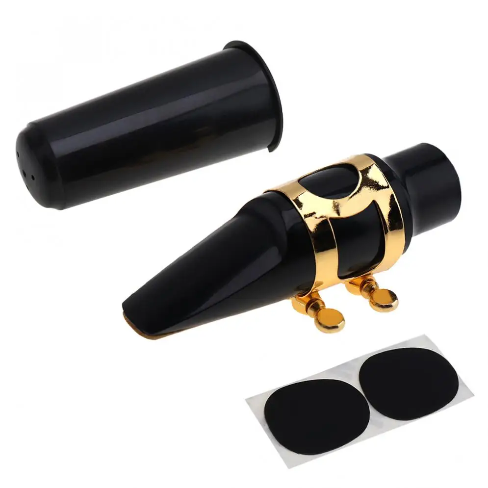 

Alto bE tone Saxophone Mouthpiece Universal Bakelite Sax Musical Instrument Accessories with Ligature Cap and Bite Block