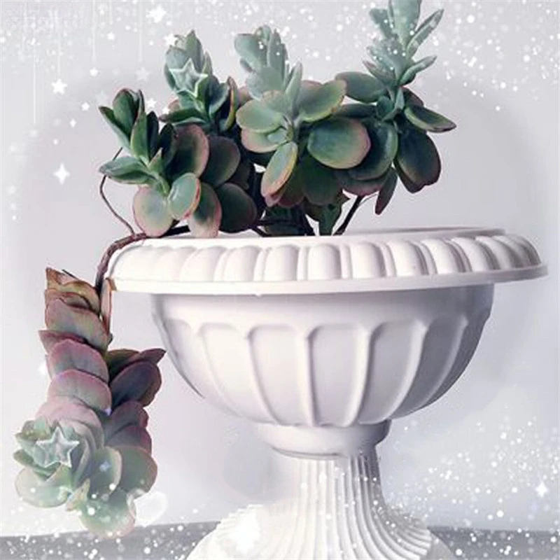 

2pcs/lot European Style Roman Pots White Color Plastic Pillars Road Flowerpots Wedding Props Event Party Decoration Supplies