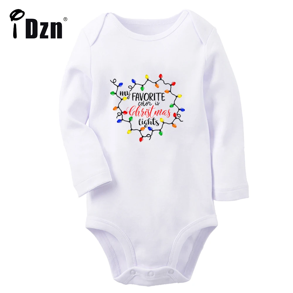 

My Favorite Color is Christmas Lights Baby Boy Cute Rompers Baby Girl Bodysuit Infant Long Sleeves Jumpsuit Newborn Soft Clothes