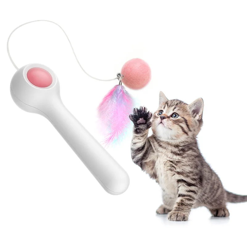 

Funny Interactive Cat Toy Gravity Automatic Telescopic Feather Fairy Stick Portable Catnip Toys Supplies For Pet Kitten