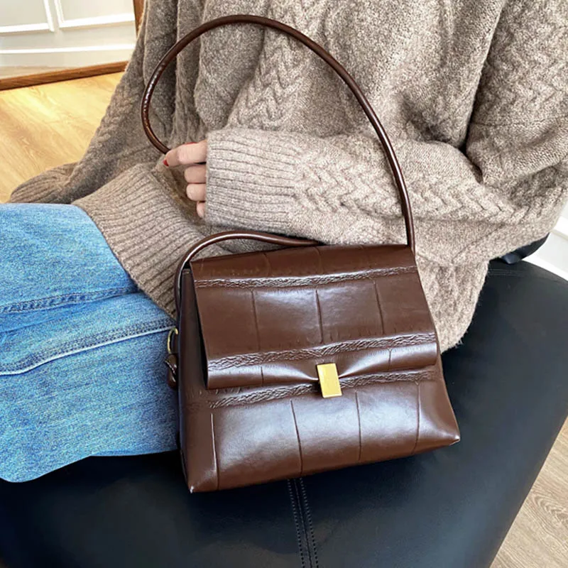 

Vintage Shoulder Bags Women Flap Cross body Bag High Quality Leather Handbag And Purses Solid Color Messenger Bag Female Totes