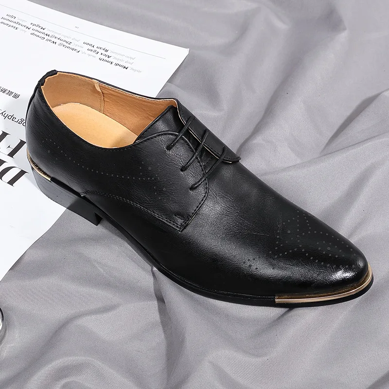 2020New Men Dress Shoes Fashion Oxford Business Men Shoes Pu Leather High Quality Soft Casual Breathable Men\'s Flats Slip-On Sho