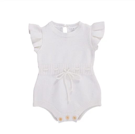 Baby Autumn Clothing Newborn Baby Girl Clothes Knitted Ruffles Sleeveless Bodysuit Tops Playsuit Jumpsuit Outfits