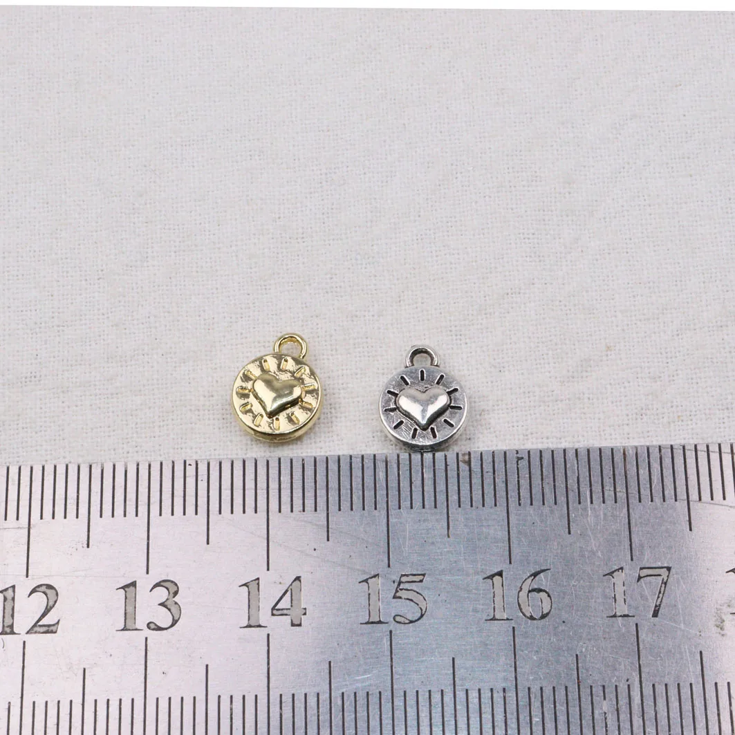 Eruifa 20pcs 6mm Pretty Mini Heart Charms Wholesales Women Accessory Necklace,Earring Bracelet Jewelry DIY Handmade 2 Colors