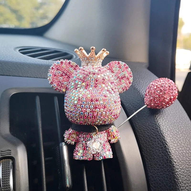 الإبداعية لطيف الدب الراقية الماس رصع سيارة منفذ الهواء العطور الدب سيارة تكييف الهواء الروائح الديكور