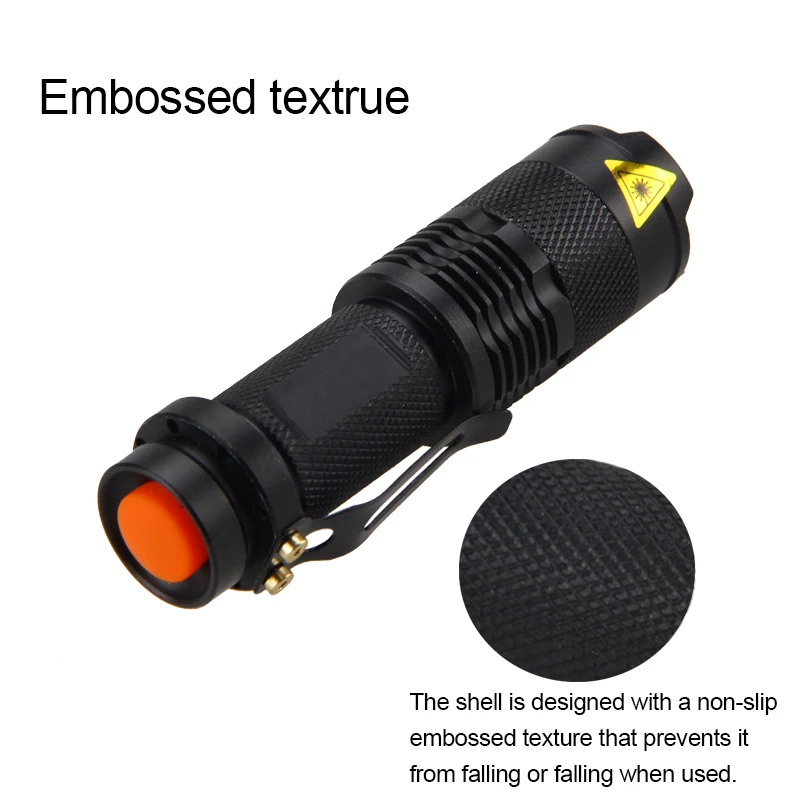 Vastfire Mini SK68 Zoomable 1200LM XPE LED Waterproof Flashlight Torch Lamp AA/14500 Powered Clip Pen Light Lamp 3 Modes Lantern