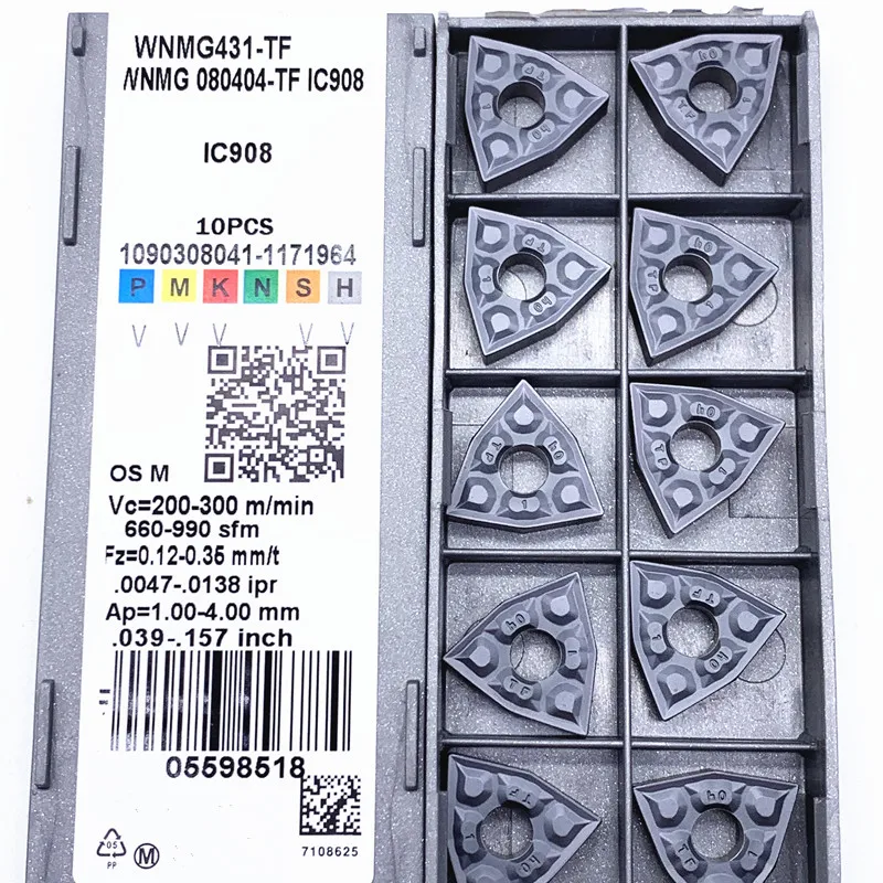 WNMG080404 WNMG080408 TF IC907/IC908 инструмент для наружной обточки WNMG431 WNMG432 карбидная вставка CNC режущий инструмент WNMG 080404 080408