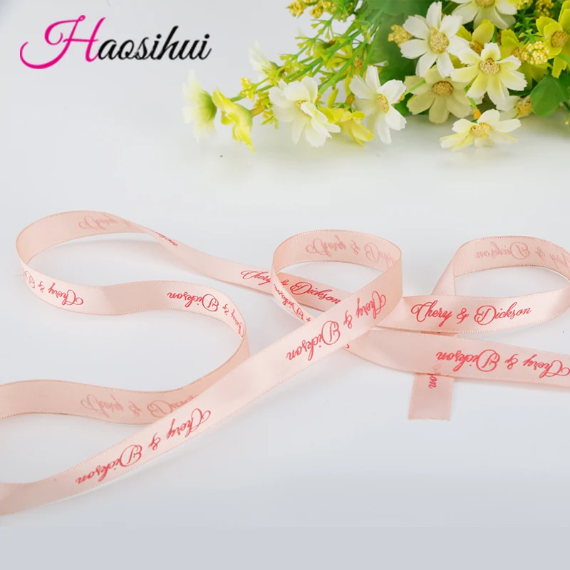 

7/8''(23mm) Customized Printed Satin Ribbon Personalized Ribbon Accessories Party Decoration for Flowers 100 yards/lot