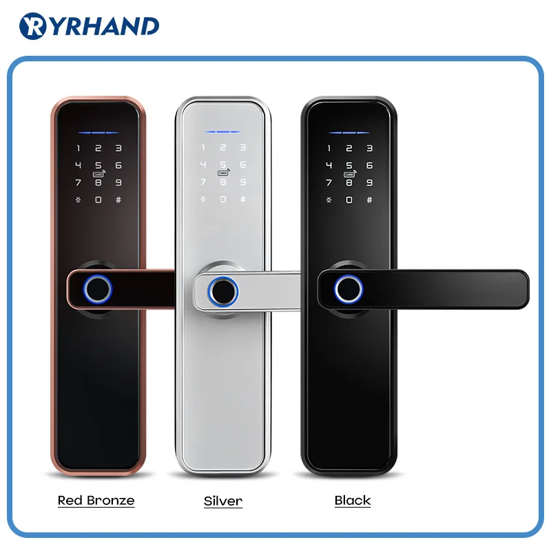 cerradura intelige Eight languages X5 Waterproof Tuya Fingerprint Intelligent WiFi APP Password Electronic smart door lock