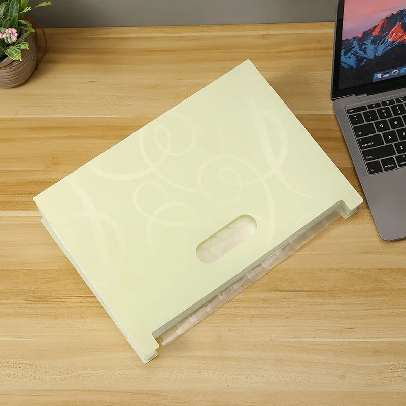 A4 Plastic Portable File Folder Extension Wallet Bill Receipt File Sorting Organizer Office Storage Bag Folders Filing Products