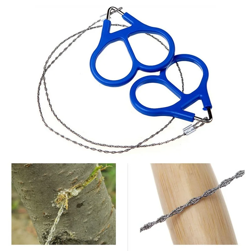 60cm Outdoor Camping Survival Stainless Wire Saw Hand Chain Saw Cutter Emergency Survival Tools Fretsaw Hunting Wire Saw