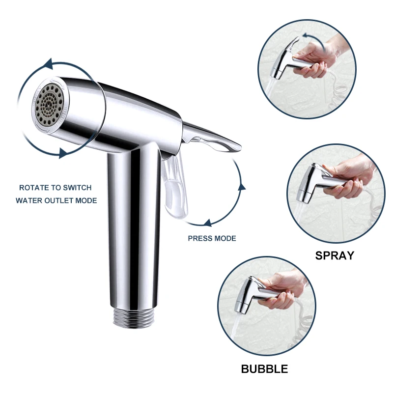 Handheld Portable Cloth Diaper Bidet Toilet Shattaf Sprayer Bathroom Toilet Bidet Shower Head Brass Valve With Hose and Holder