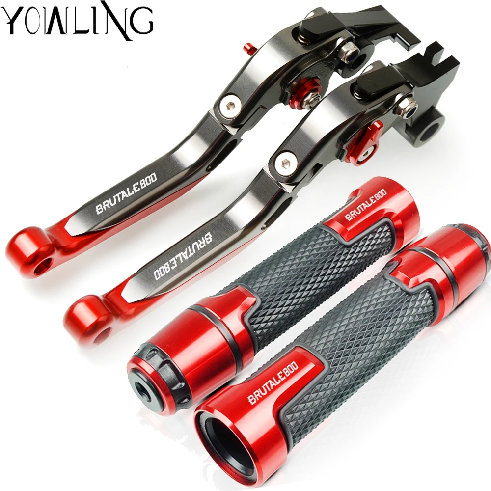 For MV Agusta Brutale 800 2013 2014 2015 Motorcycle Accessories Extendable Brake Clutch Levers and Handlebar Hand Grips ends